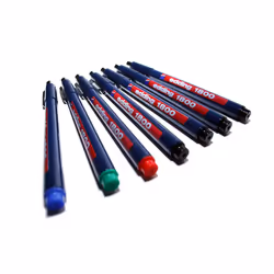 Edding 1800 profipen, Stylos à encre gel avec bouchon, Noir, Bleu, Plastique, 0,25 mm, Métal