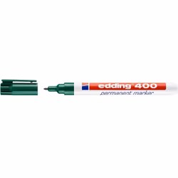 Edding 400, Vert, Pointe fine, Vert, Rouge, Blanc, Plastique, 1 mm, Carton, Verre, Cuir, Métal, Plastique, Bois