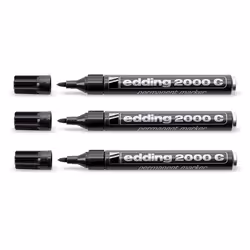 Edding 2000c, Noir, Pointe ogive, Noir, Bold, 1,5 mm, 3 mm