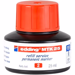 Edding MTK 25, Rouge, 25 ml, edding 21, 22, No.1, 400, 3000, 3300, 1 pièce(s)