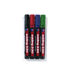Edding 330/4 S marqueur indélébile Noir, Bleu, Vert, Rouge 4 pièce(s)