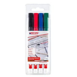 Edding 400 marqueur indélébile Pointe ogive Noir, Bleu, Vert, Rouge