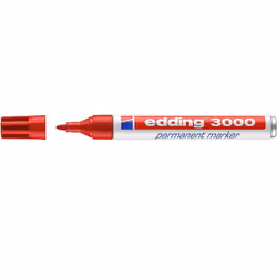 Edding 3000 marqueur indélébile Pointe ogive Noir, Bleu, Vert, Rouge 4 pièce(s)