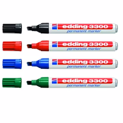 Edding 3300, Noir, Bleu, Vert, Rouge, Pointe biseautée, Noir, Bleu, Vert, Gris, Rouge, 1 mm, 5 mm, Multicolore