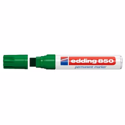 Edding 4-850 004, Vert, Pointe biseautée, Vert, Blanc, Aluminium, Fin/extra-large, 5 mm