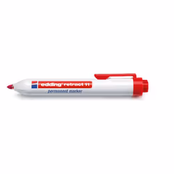 Edding retract 11, Rouge, Pointe ogive, Plastique, 1,5 mm, 3 mm, Carton, Verre, Cuir, Métal, Papier, Plastique, Bois