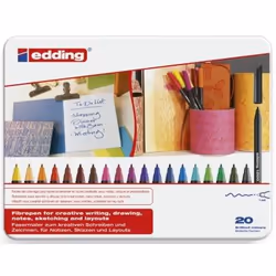 Edding 1200, 1 mm, Noir, Multicolore, 20 pièce(s)