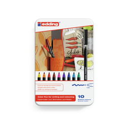 Edding 1300 colourpen stylo-feutre Noir, Bleu, Marron, Vert, Orange, Rose, Violet, Rouge, Jaune 10 pièce(s)