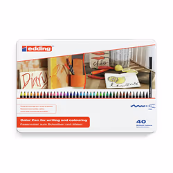 Edding 1300 Feutre de coloriage, Beige, Noir, Bleu, Marron, Vert, Gris, Magenta, Orange, Rose, Violet, Rouge, Sepia, Argent,. ...