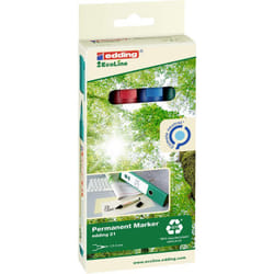 Lot de marqueurs permanents 4 couleurs EDDING ECOLINE 21