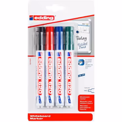 Marqueur pour Tableaux blancs - EDDING - 620 - Assorti - 4 - Pointe - Fine - Effaçable