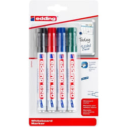 Marqueur pour Tableaux blancs - EDDING - 620 - Assorti - 4 - Pointe - Fine - Effaçable