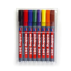 Edding 361 marqueur 8 pièce(s) Pointe ogive Noir, Bleu, Marron, Vert, Orange, Rouge, Violet, Jaune