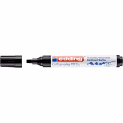 Edding 1455, Noir, Noir, Blanc, 1 mm, 5 mm, Toile, Carton, Papier, Bois, Allemagne
