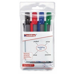 Edding retract 12 marqueur 4 pièce(s) Pointe ogive Noir, Bleu, Vert, Rouge