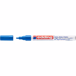 Edding 751, Bleu, Pointe ogive, Bleu, Blanc, Aluminium, Fin, 1 mm