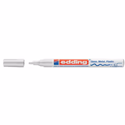Edding 751, Blanc, Pointe du marqueur, Blanc, Aluminium, Fin, 1 mm