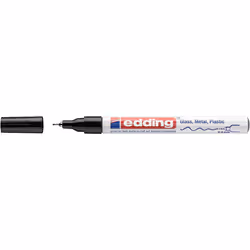 Edding 780, Noir, Pointe fine, Noir, Blanc, Aluminium, Fin, 0,8 mm