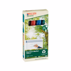 Edding 31 EcoLine, Noir, Bleu, Vert, Rouge, Pointe fine, Multicolore, Plastique, Bold, 1,5 mm