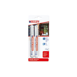 Edding - Marqueur craie liquide blanc blister de 2