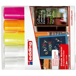 Edding 4090 marqueur à craie liquie Bloc Gris, Orange, Rose, Blanc, Jaune 5 pièce(s)