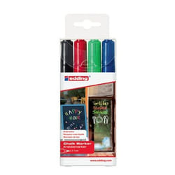 Edding 4095 marqueur à craie liquie Cosse Noir, Bleu, Vert, Rouge 4 pièce(s)