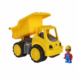 BIG Power-Worker Kipper + Figur, Camion benne, 2 an(s), Noir, Jaune