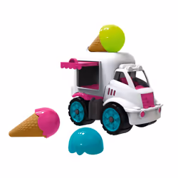 BIG Power-Worker Mini Ice Cream Van, Camion, 2 an(s), Plastique, Rose, Blanc, Turquoise, Vert