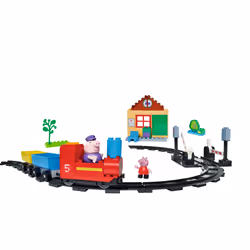 BIG -Bloxx PP Train Fun, Chemin de fer et train, Peppa Pig, 1,6 an(s), Multicolore, Plastique