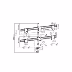 Sopar 23271 support d'écran plat pour bureau 23" Noir, Argent