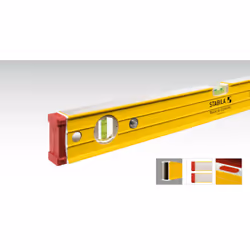 Stabila Type 96-2 M, Au niveau du charpentier, 0,61 m, Rouge, Jaune, 0,5 mm/m, Aluminium
