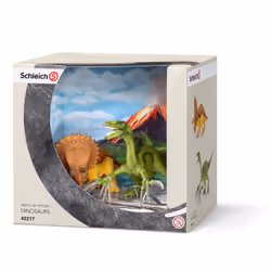 schleich WILD LIFE Petits Tricératops et Thérizinosaure, Marron, Vert, Jaune