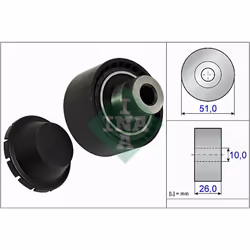 Galet enrouleur de courroie d'accessoire INA 532 0334 10