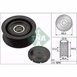 Galet enrouleur de courroie d'accessoire INA 532 0160 10