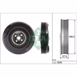 Poulie damper, vilebrequin INA 544 0002 10