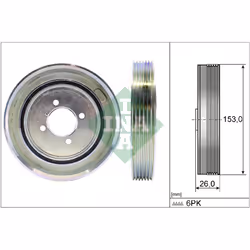 Poulie damper, vilebrequin INA 544 0040 10