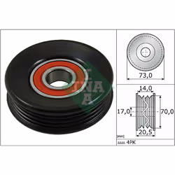 Galet enrouleur de courroie d'accessoire INA 531 0853 10