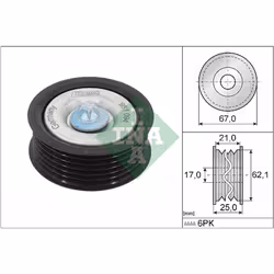 Galet enrouleur de courroie d'accessoire INA 532 0629 10