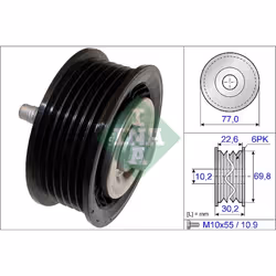 Galet enrouleur de courroie d'accessoire INA 532 0700 10