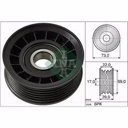 Galet enrouleur de courroie d'accessoire INA 532 0649 10
