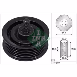 Galet enrouleur de courroie d'accessoire INA 532 0744 10