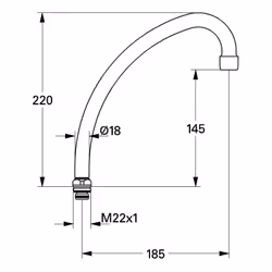 Ce bec col de cygne de la marque Grohe, avec sa conception orientable, offre une grande amplitude de rotation, permettant de  ...