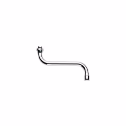 Bec tube goulot pour robinetterie murale cuisine, surface chrome, mousseur, raccord 3/4'', saillie 150 mm laiton DR, GROHE.