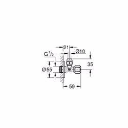 GROHE 22023000 raccord et pièce de robinetterie Élément interne de la commande de volume Métal Chrome