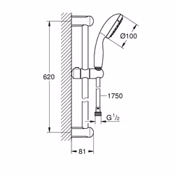 GROHE Vitalio Go 100 système de douche Chrome