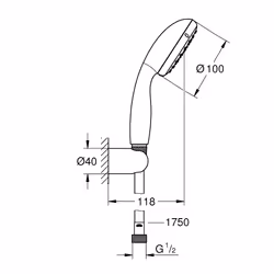 GROHE Vitalio Go 100 système de douche Chrome