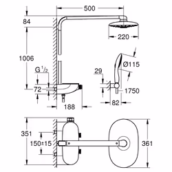 GROHE Rainshower System SmartControl Duo 360 système de douche Blanc