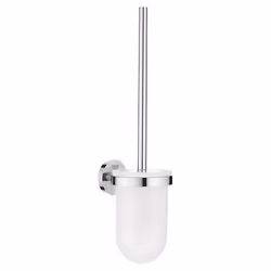 GROHE Essentials, Support et brosse pour toilettes, Chrome, Verre, Métal
