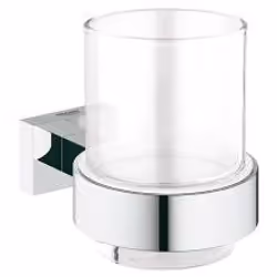 GROHE Essentials Cube, Chrome, Monochromatique, Verre, Unique, Monté au mur, Rond