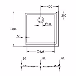 GROHE 39302000 receveur de douche Blanc